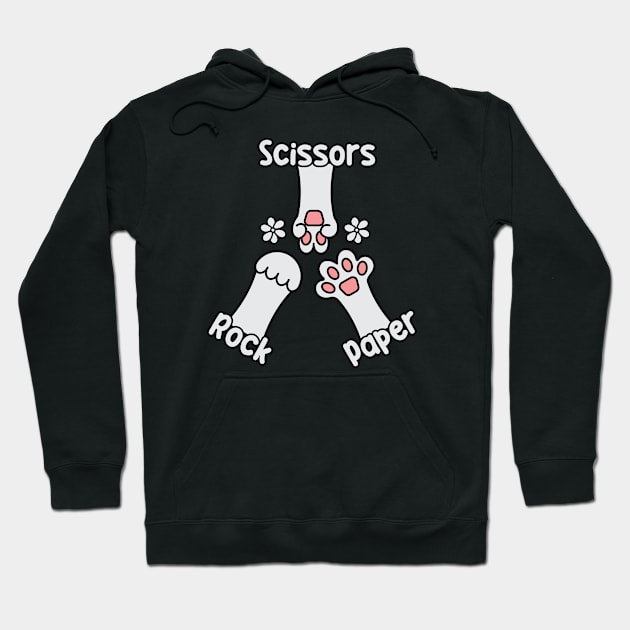 Rock Paper Scissors Cat Game Hoodie by VecTikSam